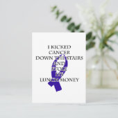 Kanker Bully (Donkerblauw lint) Briefkaart (Staand voorkant)