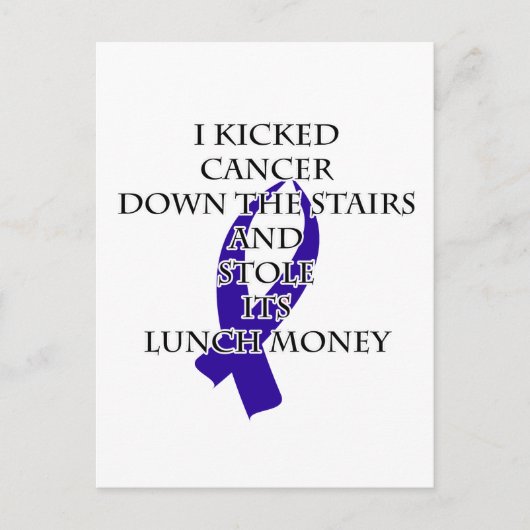 Kanker Bully (Donkerblauw lint) Briefkaart (Voorkant)