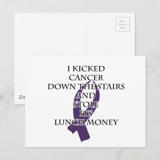 Kanker Bully (Paarse lint) Briefkaart (Voorkant / Achterkant)