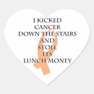 Kanker Bully (Peach Ribbon) Hart Sticker