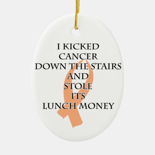 Kanker Bully (Peach Ribbon) Keramisch Ornament (Voorkant)