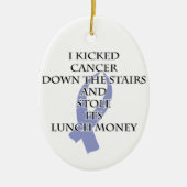 Kanker Bully (Periwinkle Ribbon) Keramisch Ornament (Voorkant)