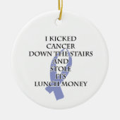 Kanker Bully (Periwinkle Ribbon) Keramisch Ornament (Voorkant)