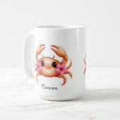 Kanker Celestiale Zodiak Mok - Roze Krab Kunst (Voorkant links)