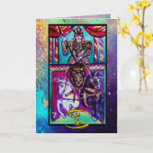 KANKER, CHARIOT, TAROT ASTROLOGY ZODIAC BIRTHDAY KAART (Gele Bloem)