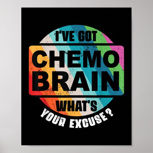 Kanker Chemo Hersen Retro Bewustzijn Geschenk Poster (Voorkant)