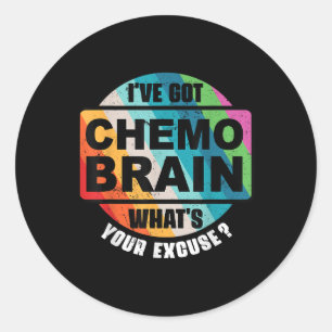 Kanker Chemo Hersen Retro Bewustzijn Geschenk Ronde Sticker