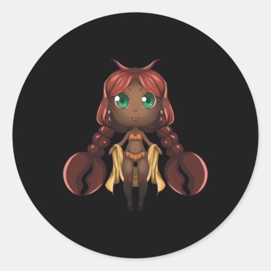 Kanker Chibi Anime Schattige Meisje Solo Sticker (Voorkant)