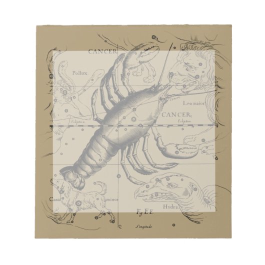 Kanker Constellatie Hevelius 1690 Gravure Notitieblok (Voorkant)