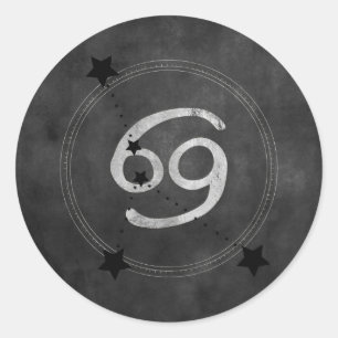Kanker Crab zodiac constellation black Silver Ronde Sticker