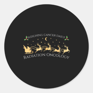 Kanker dagelijks verslaan Radiotherapie Kerstmis Ronde Sticker