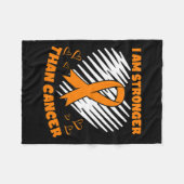 Kanker dan leukemie Bewustzijn Hart Fleece Deken (Voorkant (Horizontaal))