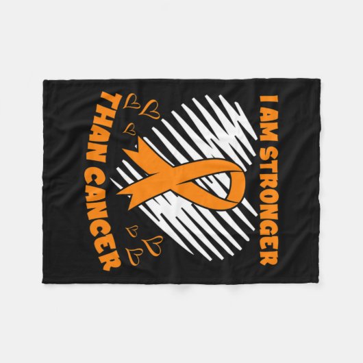 Kanker dan leukemie Bewustzijn Hart Fleece Deken (Voorkant (Horizontaal))