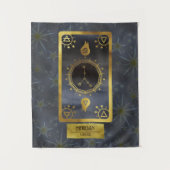 Kanker Dark Zodiac Astrology: Black Gold Naam Wandkleed (Voorkant)