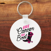 Kanker De Boot Borstkanker Awareness Sleutelhanger (Voorkant)