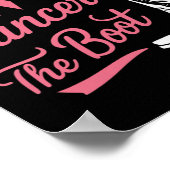 Kanker De Boot Cowgirl Borstkanker Roze Lint Poster (Hoek)