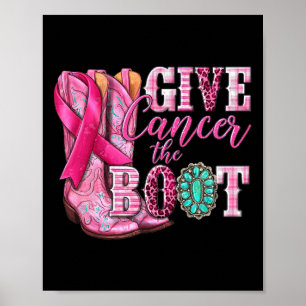 Kanker De Boot Cowgirl Borstkanker Roze Lint Poster