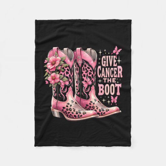 Kanker De Boot Westers Cowgirl Boots Borstkanker Fleece Deken (Voorkant)