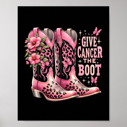 Kanker De Boot Westers Cowgirl Boots Borstkanker Poster (Voorkant)