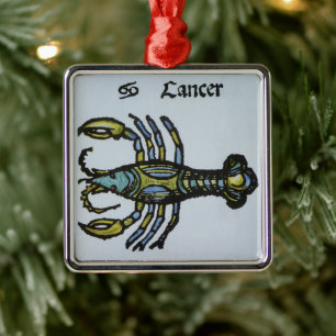 Kanker de Krab, Antiek Teken van de Dierenriem Metalen Ornament