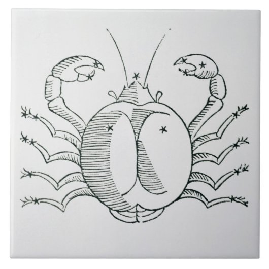 Kanker (de krab) een illustratie uit de 'Poëtisch' Tegeltje (Voorkant)