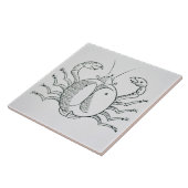 Kanker (de krab) een illustratie uit de 'Poëtisch' Tegeltje (Zijkant)