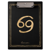 Kanker de krab gehammerde gouden gestileerde astro klembord (Voorkant)