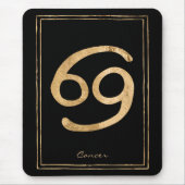 Kanker de krab gehammerde gouden gestileerde astro muismat (Voorkant)