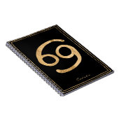 Kanker de krab gehammerde gouden gestileerde astro notitieboek (Rechterzijde)