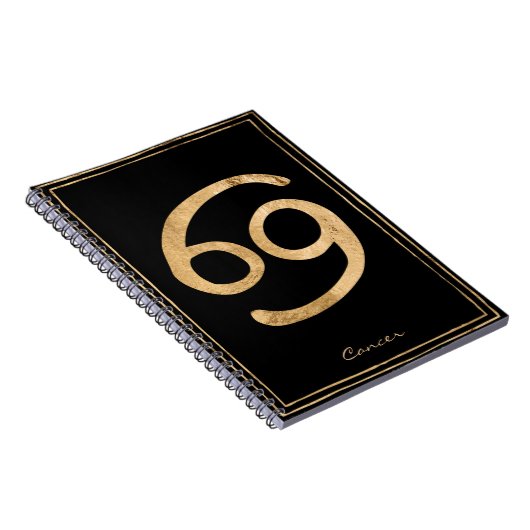 Kanker de krab gehammerde gouden gestileerde astro notitieboek (Rechterzijde)