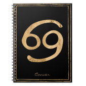 Kanker de krab gehammerde gouden gestileerde astro notitieboek (Voorkant)