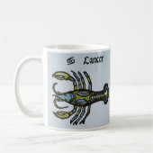 Kanker de krab,  teken van de dierenriem koffiemok (Links)
