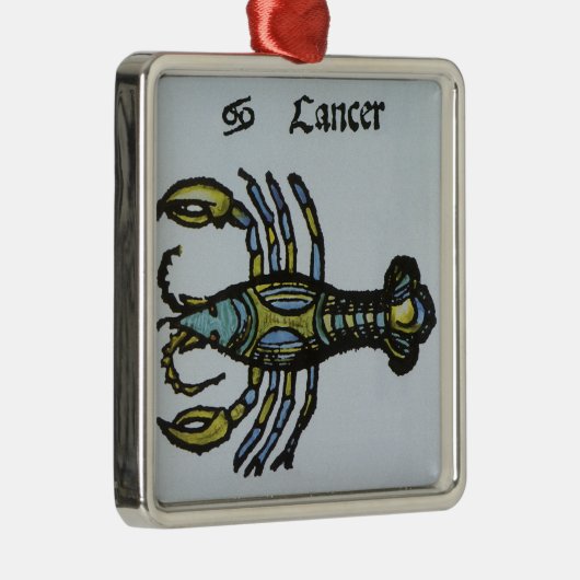 Kanker de krab,  teken van de dierenriem metalen ornament (Rechts)