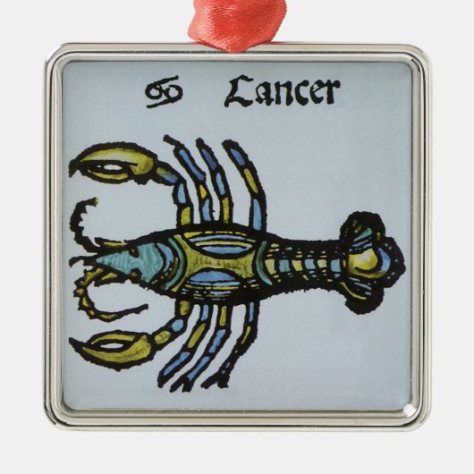 Kanker de krab,  teken van de dierenriem metalen ornament (Voorkant)