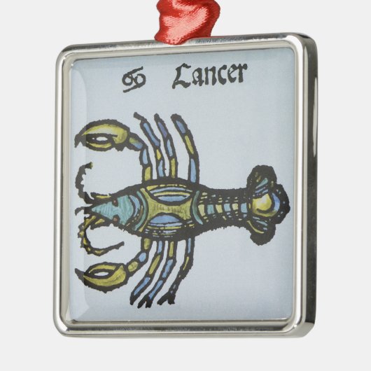 Kanker de krab,  teken van de dierenriem metalen ornament (Links)