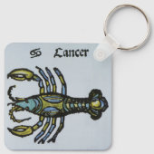Kanker de krab,  teken van de dierenriem sleutelhanger (Achterkant)