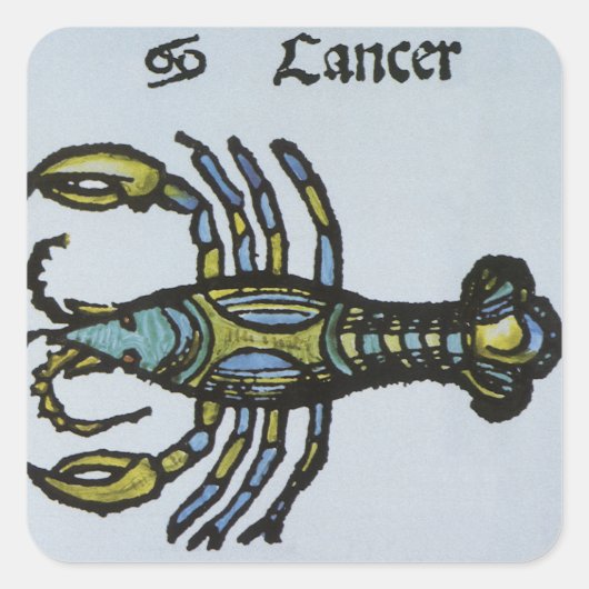 Kanker de krab,  teken van de dierenriem vierkante sticker (Voorkant)
