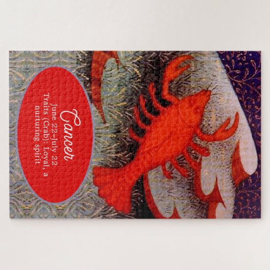 Kanker de Krab Zodiac teken Verjaardagsfeest Legpuzzel (Horizontaal)