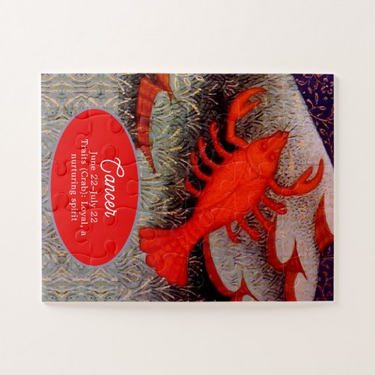Kanker de Krab Zodiac teken Verjaardagsfeest Legpuzzel (Horizontaal)