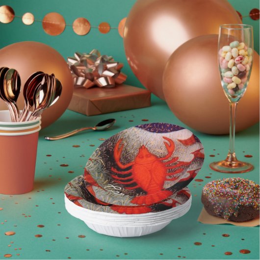 Kanker de Krab Zodiac teken Verjaardagsfeest Papieren Kommen (Multi)