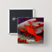 Kanker de Krab Zodiac teken Verjaardagsfeest Vierkante Button 5,1 Cm (Voorkant /achterkant)