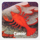 Kanker de Krab Zodiac teken Verjaardagsfeest Vierkante Sticker (Voorkant)