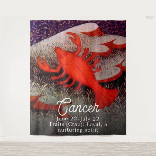 Kanker de Krab Zodiac teken Verjaardagsfeest Wandkleed (Voorkant)