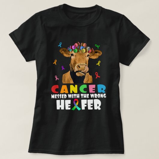 Kanker die met de verkeerde dij van de Heifer Koe T-shirt (Design voorkant)