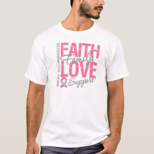 Kanker die Slogan Collage Breast Cancer inspireert T-shirt