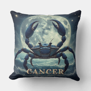 Kanker Dierenriem Blauwe Krab Maanverlichte Oceaan Kussen