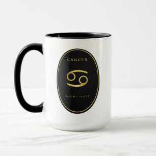 Kanker Dierenriem Gouden Ovaal Embleem Mok Luxe