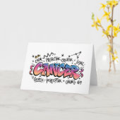 Kanker Dierenriem Graffiti Kaart (Gele Bloem)