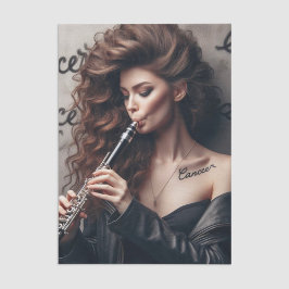 Kanker Dierenriem Muzikant Klarinet Decoupage Tissuepapier