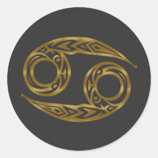 Kanker Dierenriem - Tribal Gold Ronde Sticker